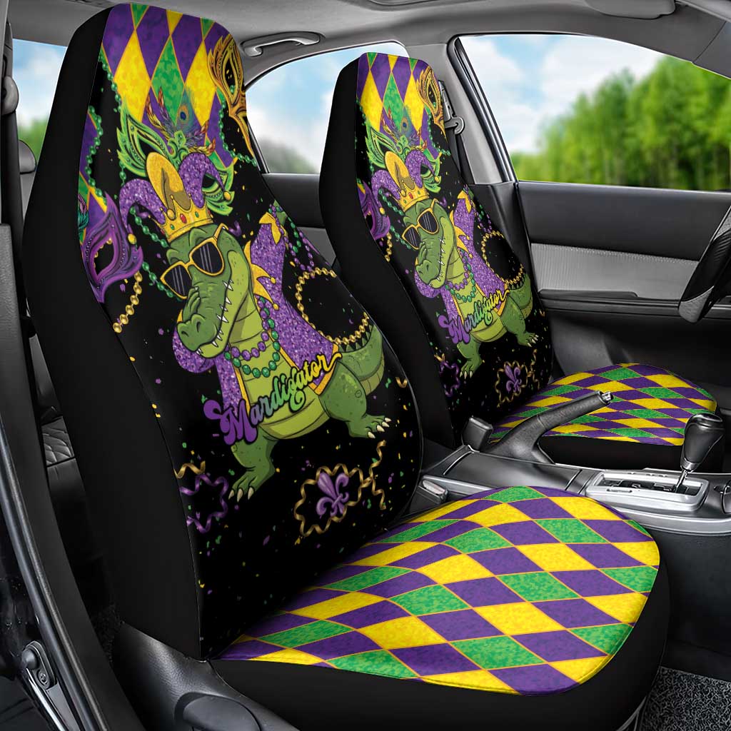 Mardi Gras Alligator Car Seat Cover Mardigator On Tuesdays We Wear Beads - Wonder Print Shop