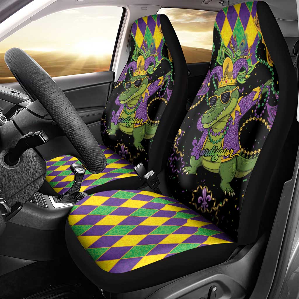 Mardi Gras Alligator Car Seat Cover Mardigator On Tuesdays We Wear Beads - Wonder Print Shop