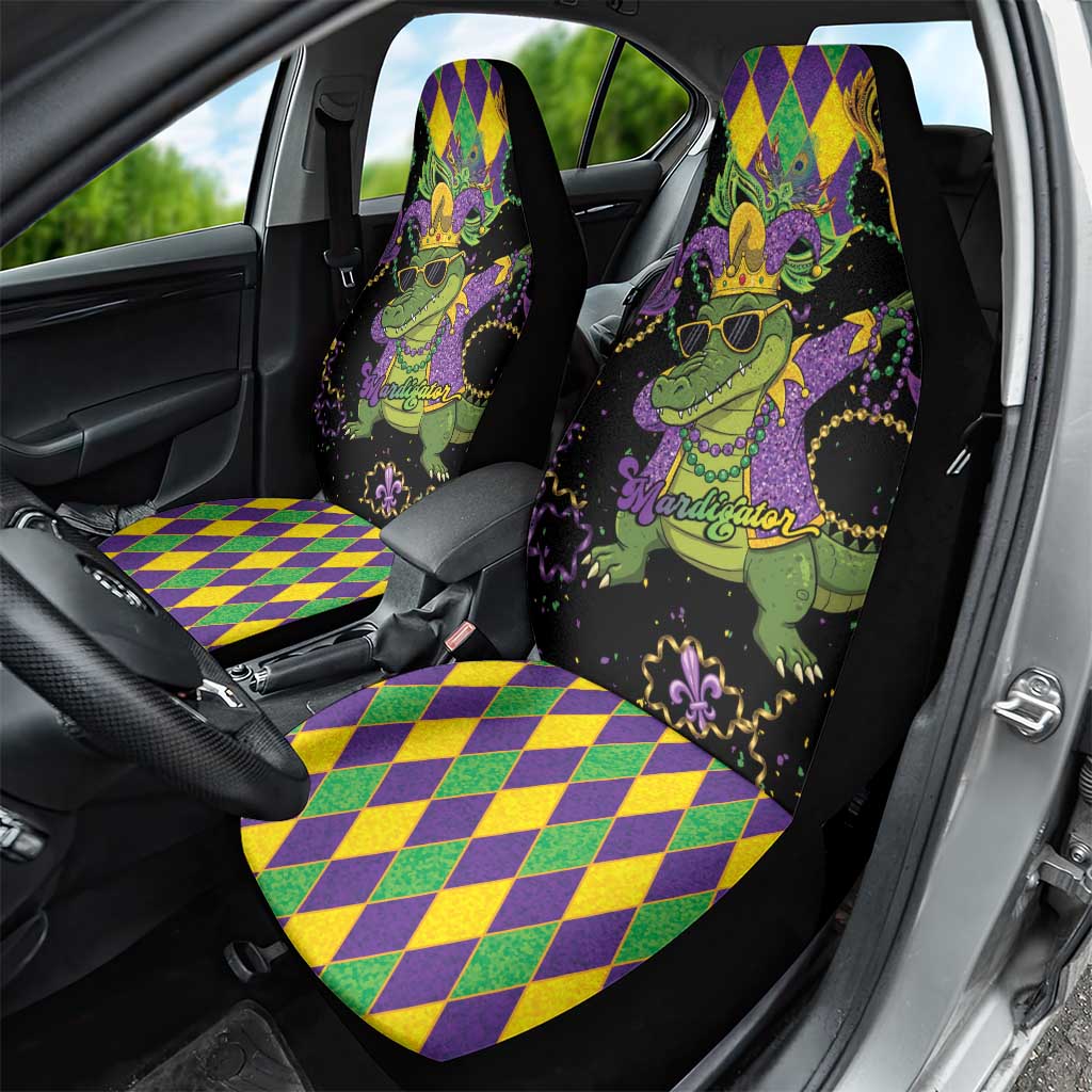 Mardi Gras Alligator Car Seat Cover Mardigator On Tuesdays We Wear Beads - Wonder Print Shop
