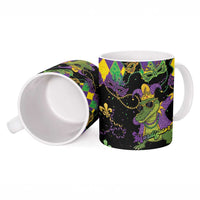 Mardi Gras Alligator Ceramic Mug Mardigator On Tuesdays We Wear Beads - Wonder Print Shop