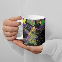 Mardi Gras Alligator Ceramic Mug Mardigator On Tuesdays We Wear Beads - Wonder Print Shop