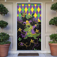 Mardi Gras Alligator Door Cover Mardigator On Tuesdays We Wear Beads - Wonder Print Shop
