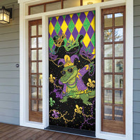 Mardi Gras Alligator Door Cover Mardigator On Tuesdays We Wear Beads - Wonder Print Shop