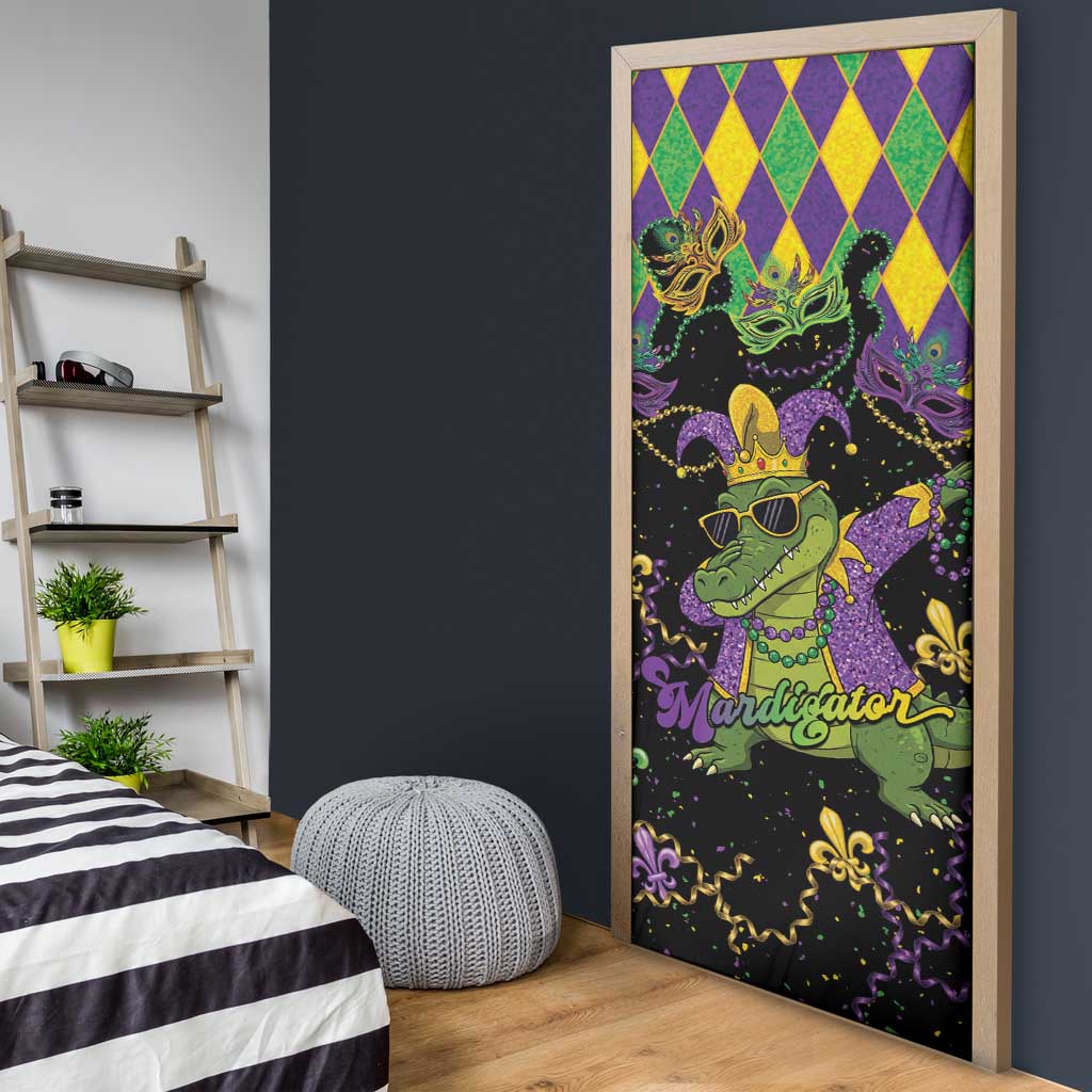 Mardi Gras Alligator Door Cover Mardigator On Tuesdays We Wear Beads - Wonder Print Shop