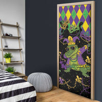 Mardi Gras Alligator Door Cover Mardigator On Tuesdays We Wear Beads - Wonder Print Shop