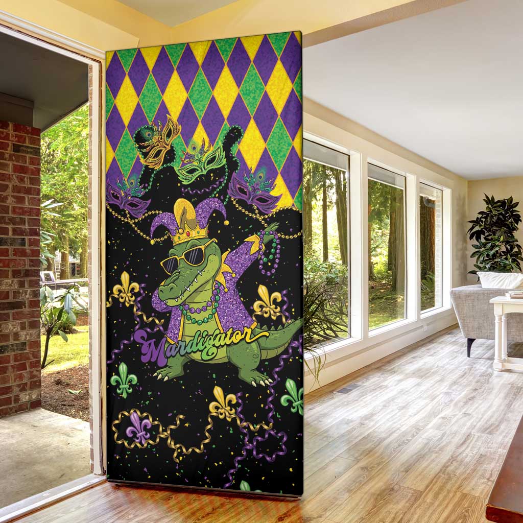 Mardi Gras Alligator Door Cover Mardigator On Tuesdays We Wear Beads - Wonder Print Shop