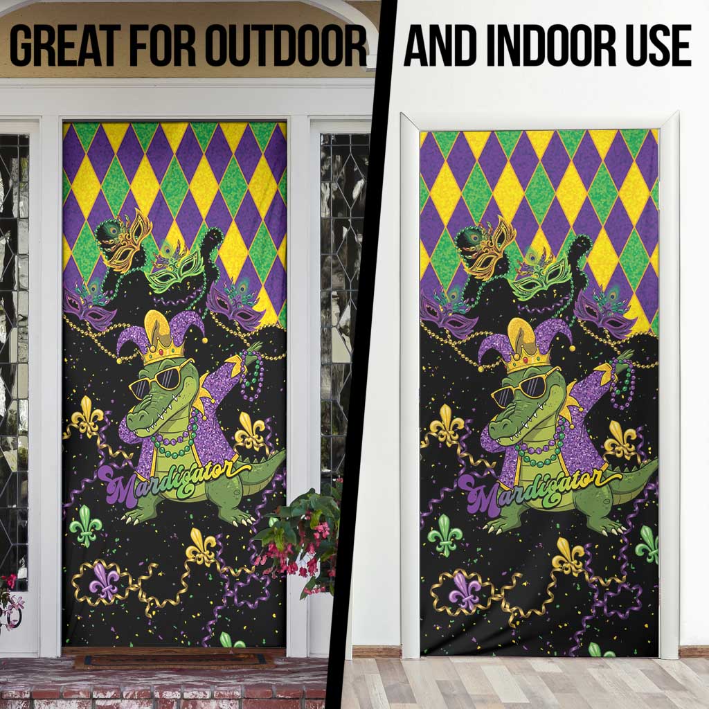 Mardi Gras Alligator Door Cover Mardigator On Tuesdays We Wear Beads - Wonder Print Shop