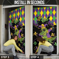 Mardi Gras Alligator Door Cover Mardigator On Tuesdays We Wear Beads - Wonder Print Shop