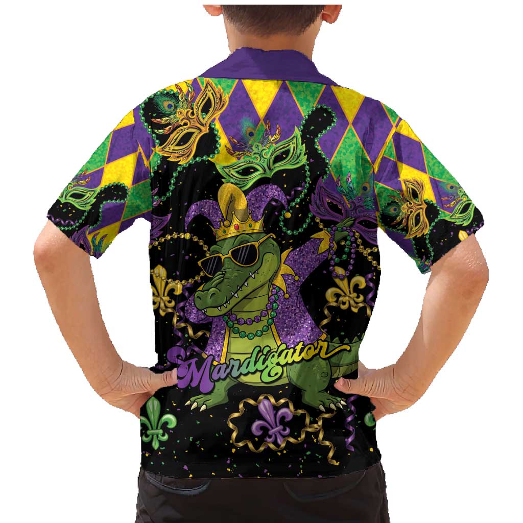 Mardi Gras Alligator Family Matching Mermaid Dress and Hawaiian Shirt Mardigator On Tuesdays We Wear Beads - Wonder Print Shop