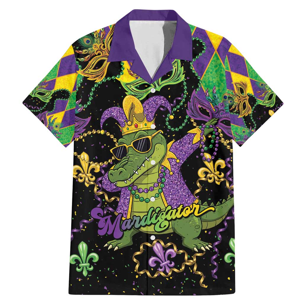 Mardi Gras Alligator Family Matching Mermaid Dress and Hawaiian Shirt Mardigator On Tuesdays We Wear Beads - Wonder Print Shop