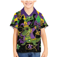 Mardi Gras Alligator Family Matching Mermaid Dress and Hawaiian Shirt Mardigator On Tuesdays We Wear Beads - Wonder Print Shop