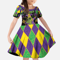 Mardi Gras Alligator Family Matching Off The Shoulder Long Sleeve Dress and Hawaiian Shirt Mardigator On Tuesdays We Wear Beads - Wonder Print Shop