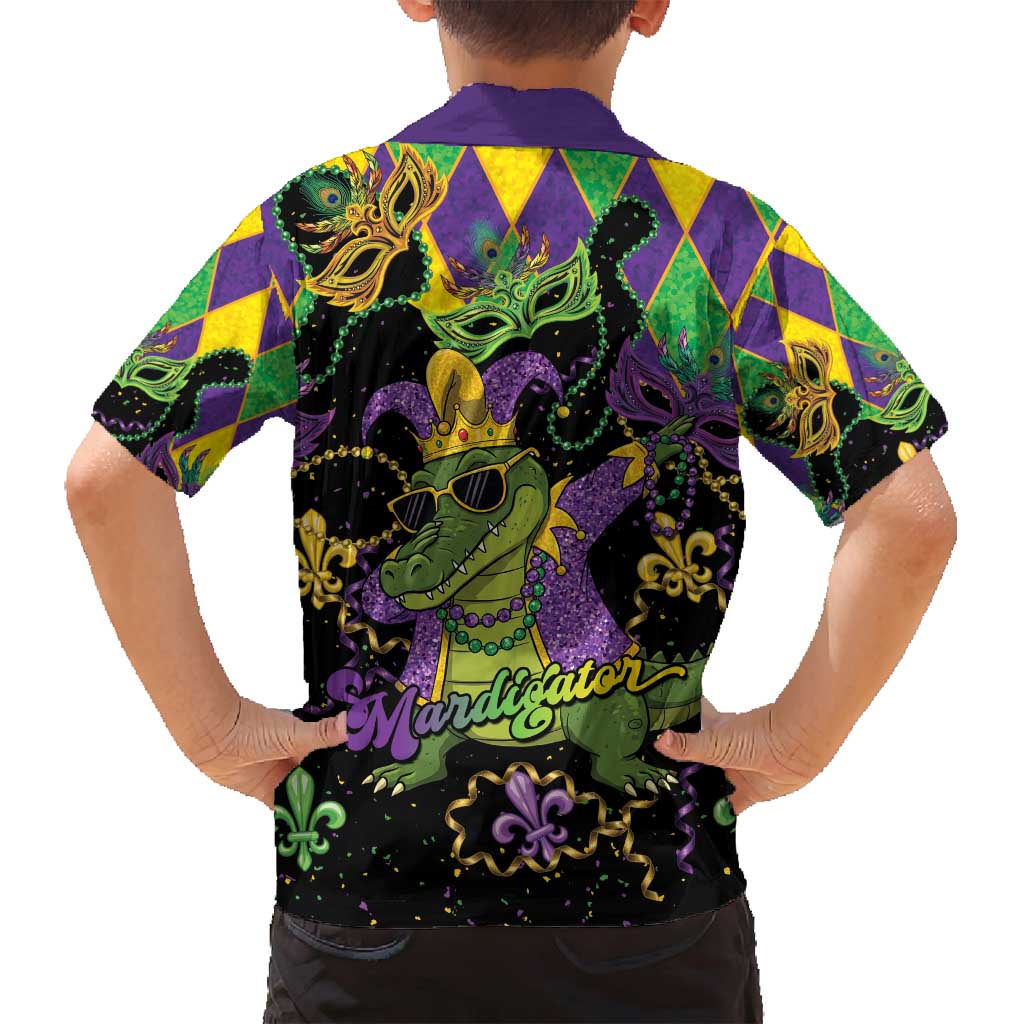 Mardi Gras Alligator Family Matching Puletasi and Hawaiian Shirt Mardigator On Tuesdays We Wear Beads - Wonder Print Shop