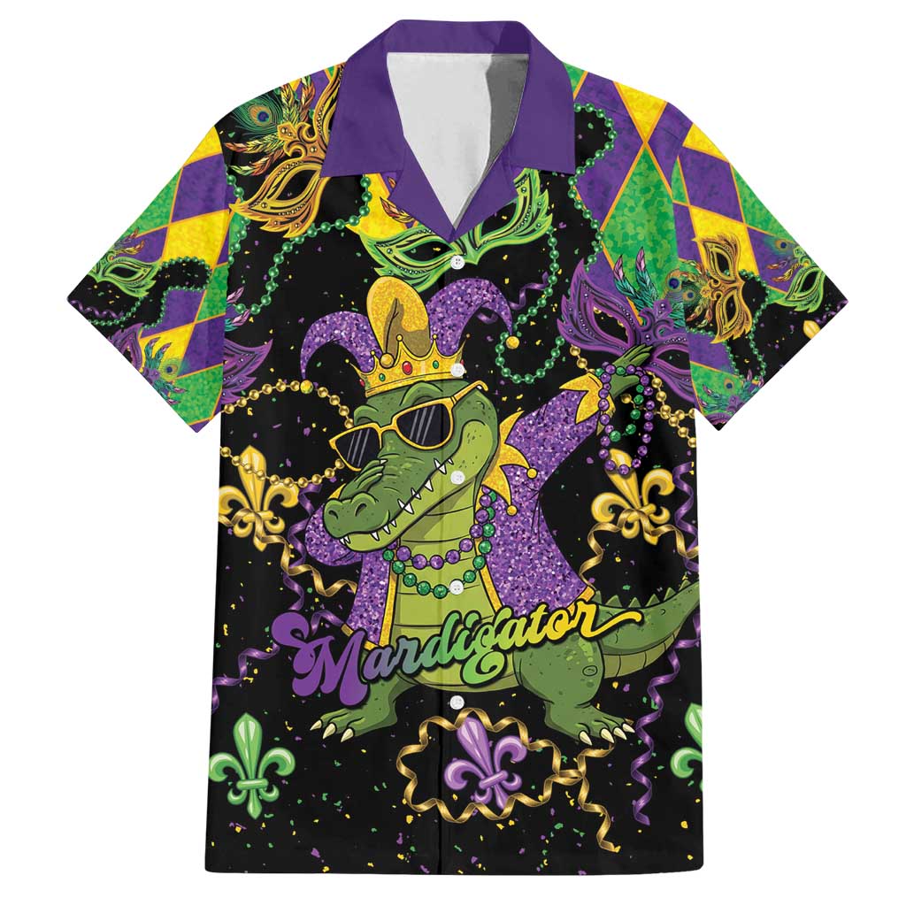 Mardi Gras Alligator Family Matching Puletasi and Hawaiian Shirt Mardigator On Tuesdays We Wear Beads - Wonder Print Shop