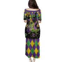 Mardi Gras Alligator Family Matching Puletasi and Hawaiian Shirt Mardigator On Tuesdays We Wear Beads - Wonder Print Shop