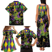 Mardi Gras Alligator Family Matching Tank Maxi Dress and Hawaiian Shirt Mardigator On Tuesdays We Wear Beads - Wonder Print Shop