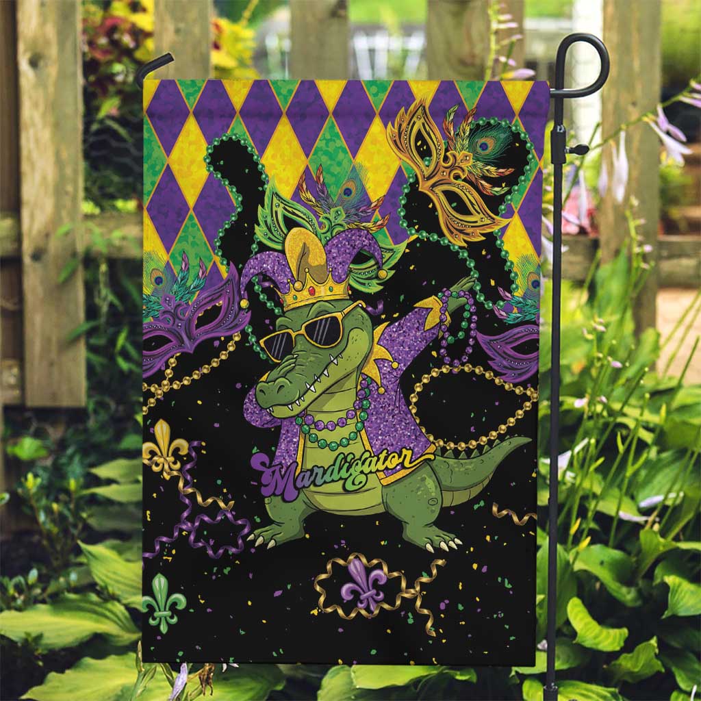 Mardi Gras Alligator Garden Flag Mardigator On Tuesdays We Wear Beads - Wonder Print Shop