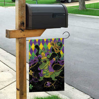 Mardi Gras Alligator Garden Flag Mardigator On Tuesdays We Wear Beads - Wonder Print Shop