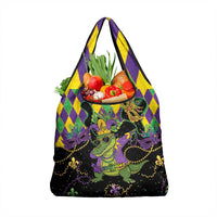 Mardi Gras Alligator Grocery Bag Mardigator On Tuesdays We Wear Beads - Wonder Print Shop