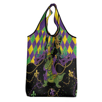 Mardi Gras Alligator Grocery Bag Mardigator On Tuesdays We Wear Beads - Wonder Print Shop