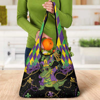 Mardi Gras Alligator Grocery Bag Mardigator On Tuesdays We Wear Beads - Wonder Print Shop