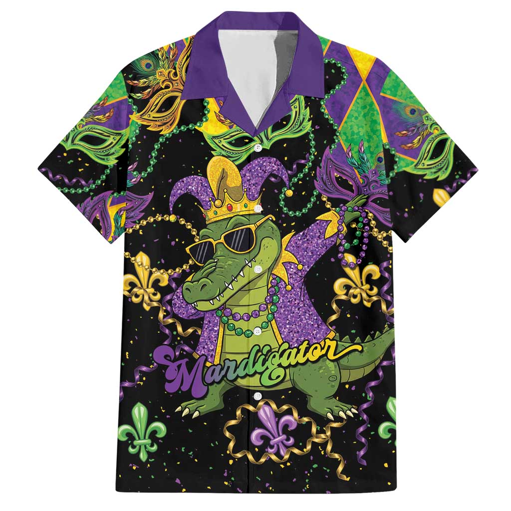 Mardi Gras Alligator Hawaiian Shirt Mardigator On Tuesdays We Wear Beads - Wonder Print Shop