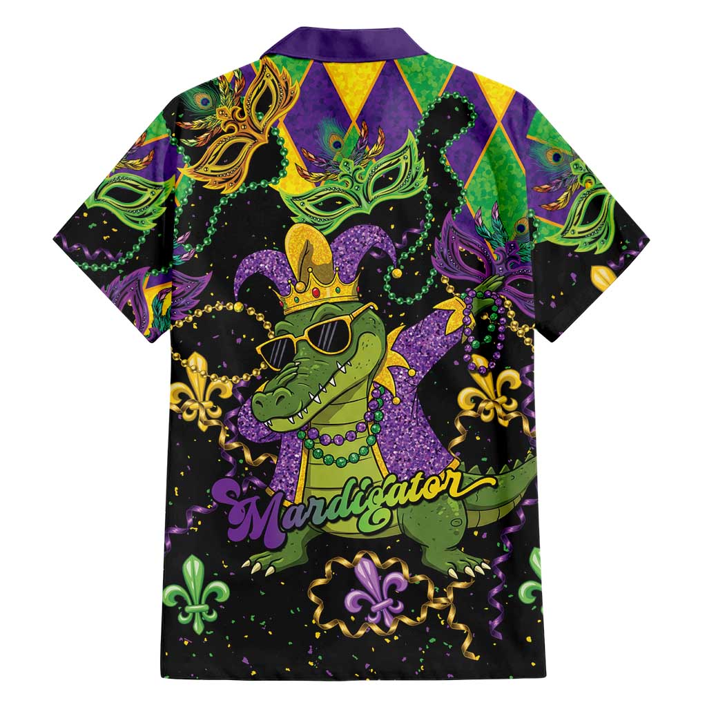 Mardi Gras Alligator Hawaiian Shirt Mardigator On Tuesdays We Wear Beads - Wonder Print Shop