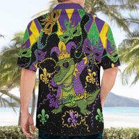 Mardi Gras Alligator Hawaiian Shirt Mardigator On Tuesdays We Wear Beads - Wonder Print Shop