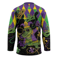 Mardi Gras Alligator Hockey Jersey Mardigator On Tuesdays We Wear Beads - Wonder Print Shop