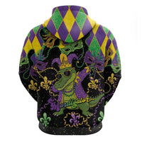 Mardi Gras Alligator Hoodie Mardigator On Tuesdays We Wear Beads - Wonder Print Shop