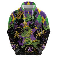 Mardi Gras Alligator Hoodie Mardigator On Tuesdays We Wear Beads - Wonder Print Shop