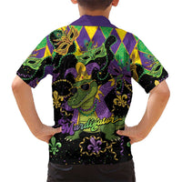 Mardi Gras Alligator Kid Hawaiian Shirt Mardigator On Tuesdays We Wear Beads - Wonder Print Shop