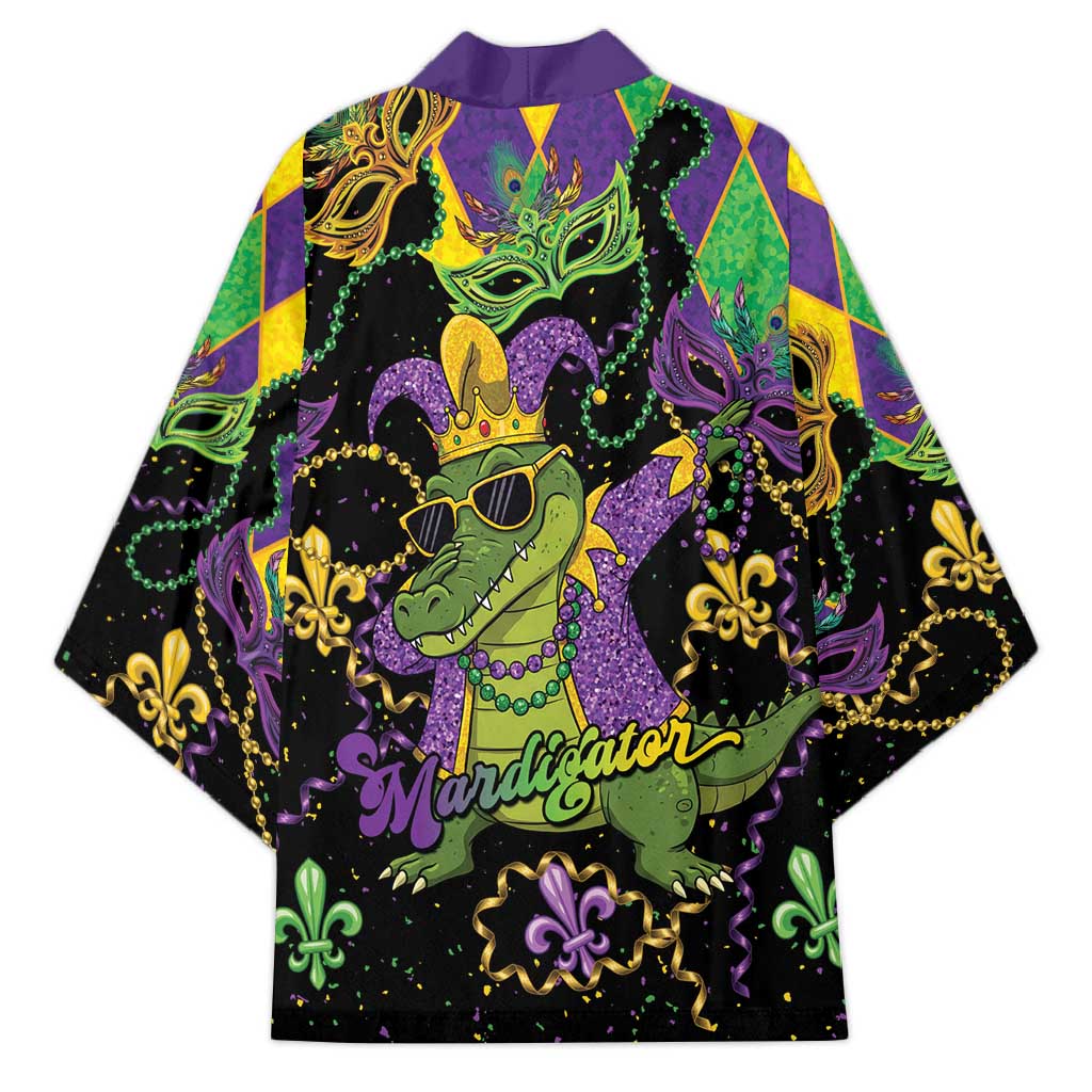 Mardi Gras Alligator Kimono Mardigator On Tuesdays We Wear Beads - Wonder Print Shop