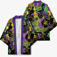 Mardi Gras Alligator Kimono Mardigator On Tuesdays We Wear Beads - Wonder Print Shop