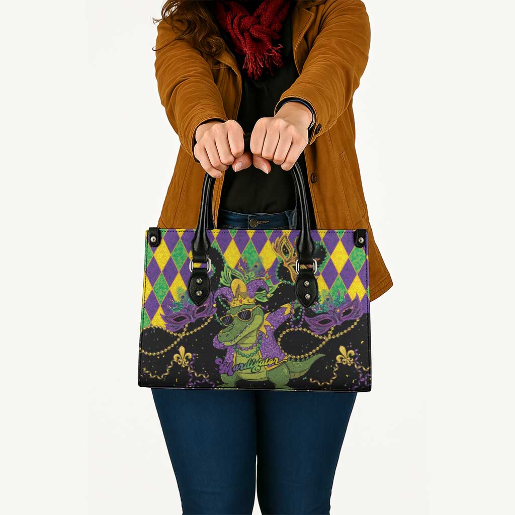 Mardi Gras Alligator Leather Bag Mardigator On Tuesdays We Wear Beads - Wonder Print Shop