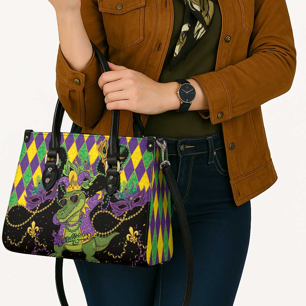 Mardi Gras Alligator Leather Bag Mardigator On Tuesdays We Wear Beads - Wonder Print Shop
