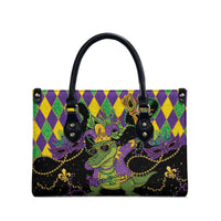 Mardi Gras Alligator Leather Bag Mardigator On Tuesdays We Wear Beads - Wonder Print Shop