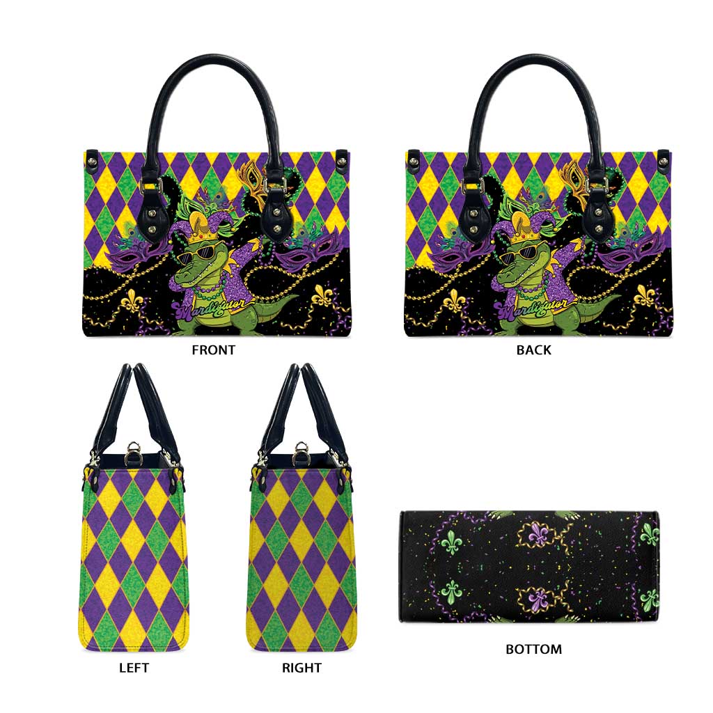 Mardi Gras Alligator Leather Bag Mardigator On Tuesdays We Wear Beads - Wonder Print Shop