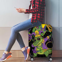 Mardi Gras Alligator Luggage Cover Mardigator On Tuesdays We Wear Beads - Wonder Print Shop
