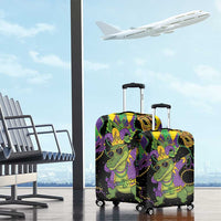 Mardi Gras Alligator Luggage Cover Mardigator On Tuesdays We Wear Beads - Wonder Print Shop