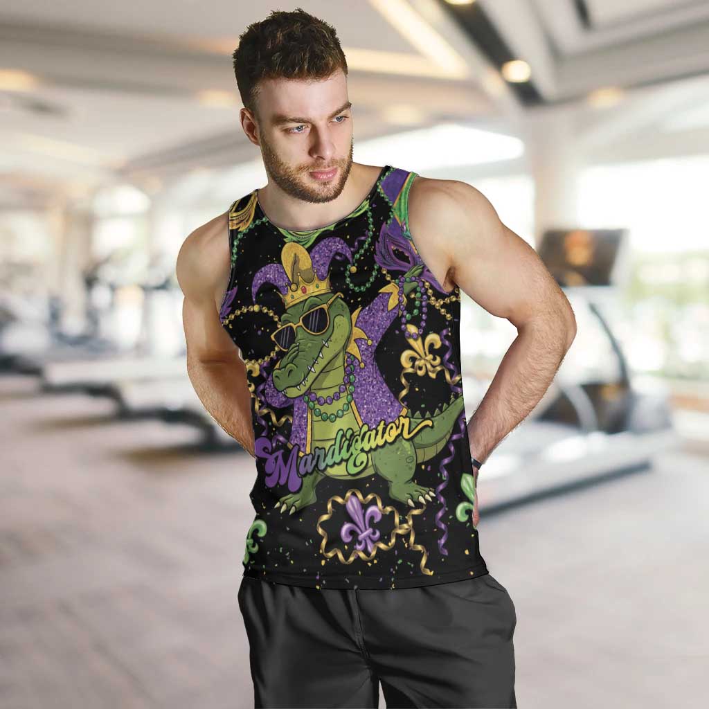 Mardi Gras Alligator Men Tank Top Mardigator On Tuesdays We Wear Beads - Wonder Print Shop
