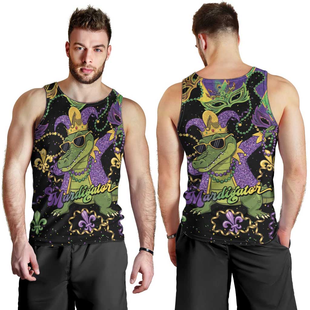 Mardi Gras Alligator Men Tank Top Mardigator On Tuesdays We Wear Beads - Wonder Print Shop