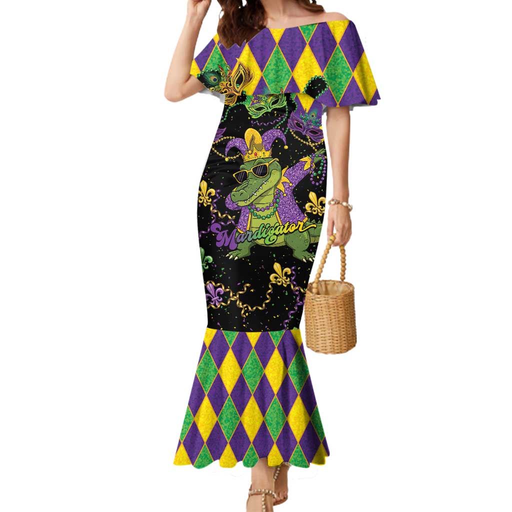 Mardi Gras Alligator Mermaid Dress Mardigator On Tuesdays We Wear Beads - Wonder Print Shop
