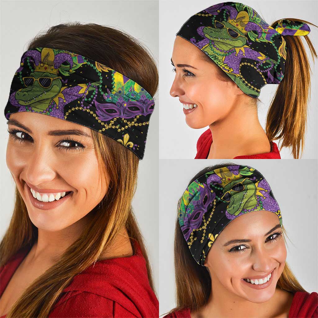 Mardi Gras Alligator Neck Gaiter Mardigator On Tuesdays We Wear Beads - Wonder Print Shop