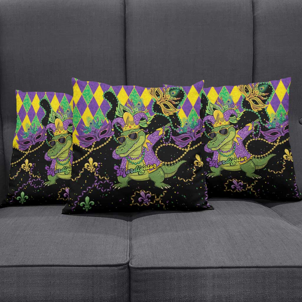 Mardi Gras Alligator Pillow Cover Mardigator On Tuesdays We Wear Beads - Wonder Print Shop