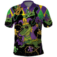 Mardi Gras Alligator Polo Shirt Mardigator On Tuesdays We Wear Beads - Wonder Print Shop