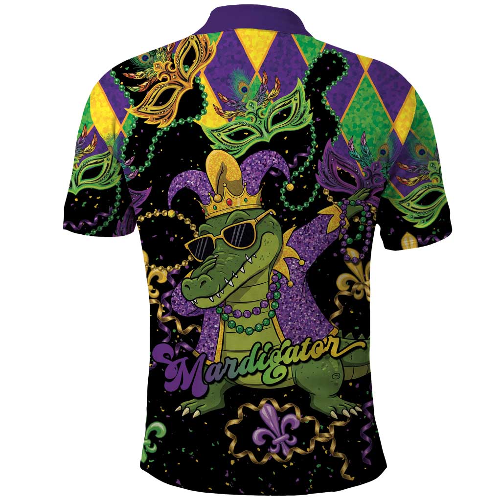 Mardi Gras Alligator Polo Shirt Mardigator On Tuesdays We Wear Beads - Wonder Print Shop