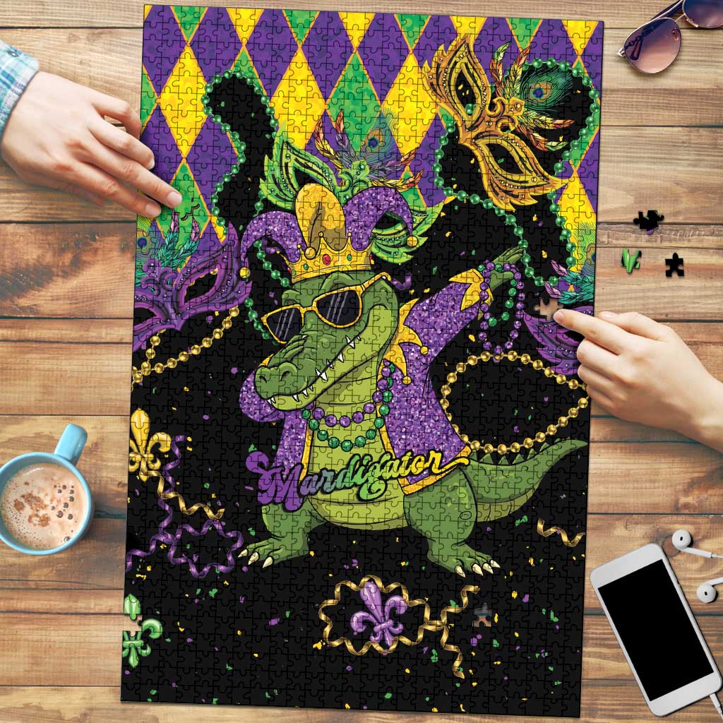 Mardi Gras Alligator Puzzle Mardigator On Tuesdays We Wear Beads - Wonder Print Shop