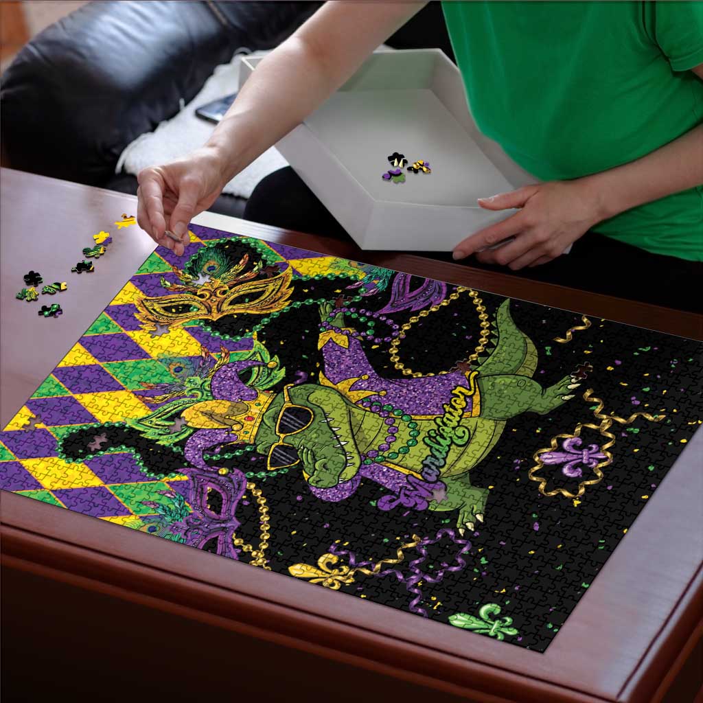 Mardi Gras Alligator Puzzle Mardigator On Tuesdays We Wear Beads - Wonder Print Shop