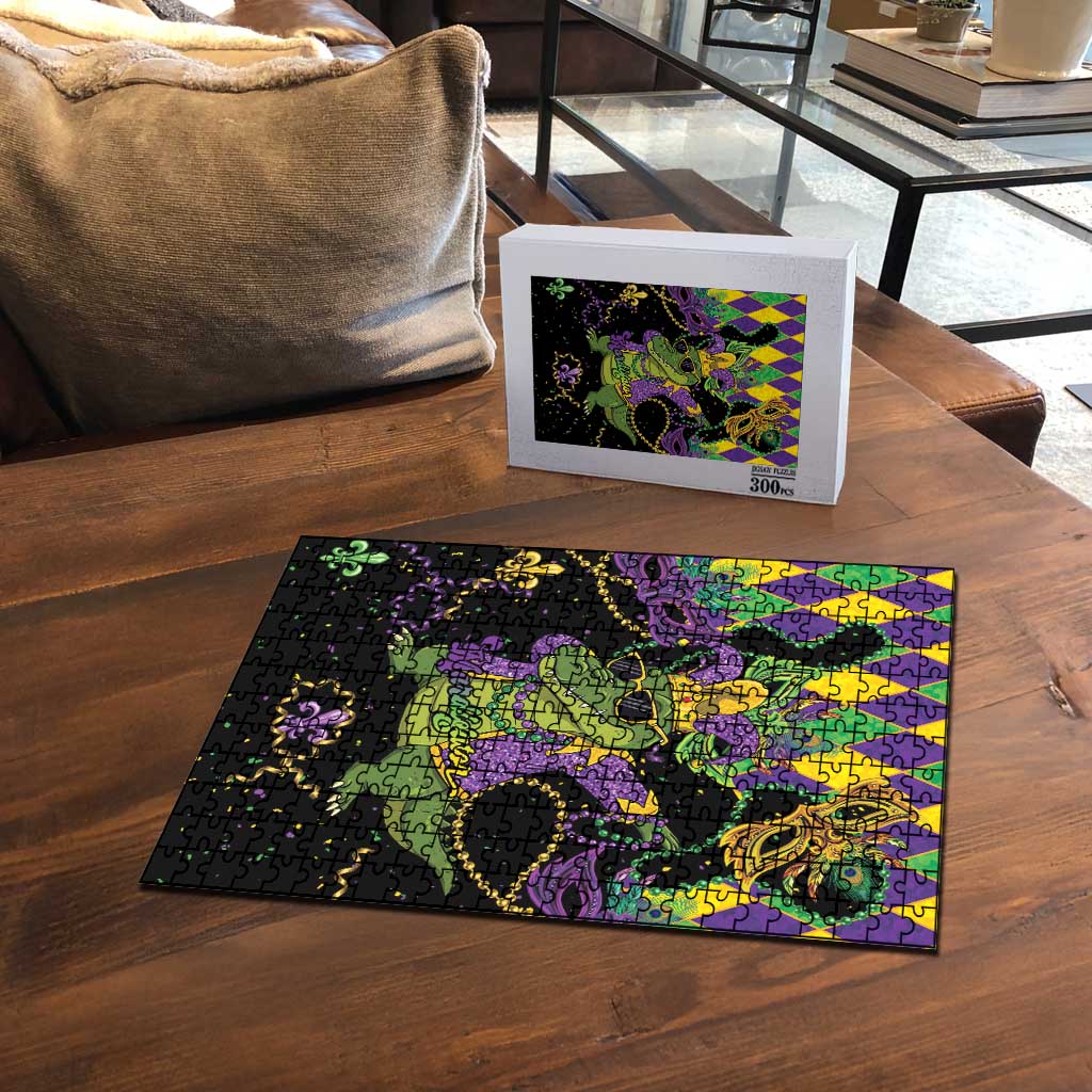 Mardi Gras Alligator Puzzle Mardigator On Tuesdays We Wear Beads - Wonder Print Shop